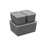 Juego de Contenedores Basic Gris Grafito 3 Piezas Coza®