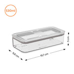 Contenedor Hermético Rectangular Modo 530ml Cristal Coza®