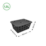 Cesta Organizadora con Tapa One Pequeña 1,5 Litros Negro Coza®