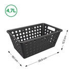 Cesta Organizadora One Grande 4,7 Litros Negro Coza®