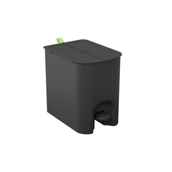 Basurero Borboleta con Pedal 12 Litros Negro con Alça Verde Matcha Coza®