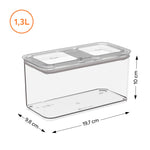 Contenedor Hermético Rectangular Modo 1,3 Litros Cristal Coza®