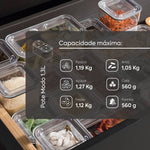 Contenedor Hermético Rectangular Modo 1,3 Litros Cristal Coza®