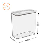 Contenedor Hermético Rectangular Modo 2,7 Litros Cristal Coza®