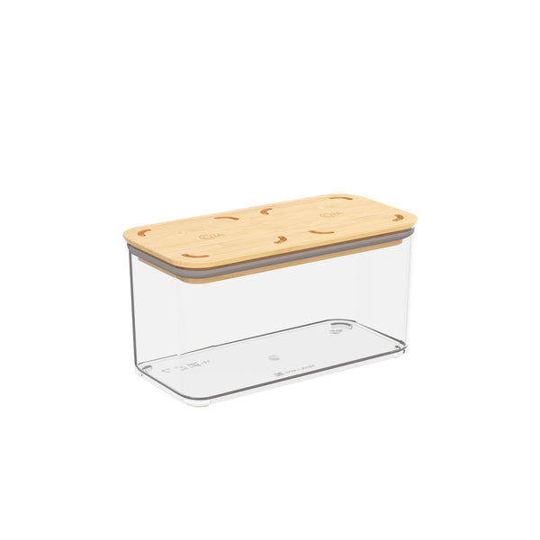 Contenedor Hermético Rectangular Modo Bambú 1,3 Litros Cristal Coza®